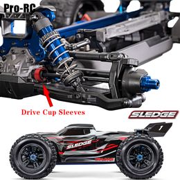 4Pcs Diff Output Drive Cup Sleeves Aluminum 7075-T6 For Traxxas 1/8 SLEDGE OFF-ROAD 95076-4 Rc Car Upgrade Parts