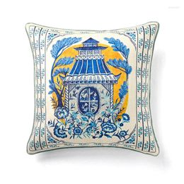 Pillow Chinese Pillows Parrot Case Luxury Retro Decorative Cover For Sofa Chair Yellow Living Room Home Decorations