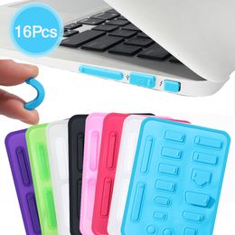 16pcs Colourful Soft Silicone Anti-Dust Plug Cover Stopper Universal Dust Plug Laptop Dustproof USB Interface Waterproof Cover