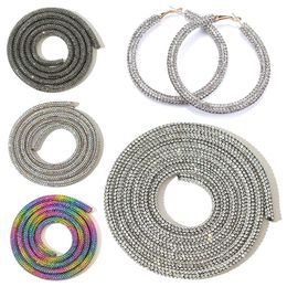 Round Glass Crystal Cord Rhinestone Rope Full Rhinestone Pipe Shoelace Bracelet DIY Shoes Bags Decorative for Bridal Dress