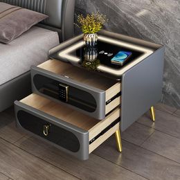 Luxury Solid Wood Nightstands Small Design Lock Simple Bedside Table Centre Low Design Table De Chevet Household Civil Furnitur