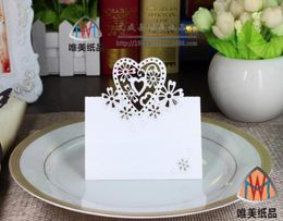 Fashion white Seat Name Cards Laser Cut for Wedding Party Decoration Multi Colour Love heart shape wedding table card seat card6316281