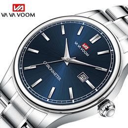Wristwatches Fashion Men Business Style Clock Casual Quartz Movement Stainless Steel Watch Waterproof Calendar VA VOOM Brand Wristwatch