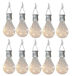 10X Solar Light Bulbs Outdoor Waterproof Garden Camping Hanging LED Light Lamp Bulb Globe Hanging Lights for Home Yard Christmas H9568485