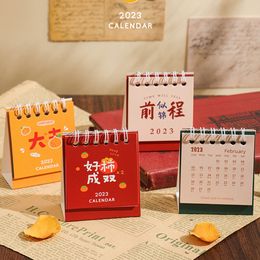 2023 Mini Simple Calendar Desktop Schedule Monthly Planner Yearly Agenda for Home Decor Office Table School Supplies Stationery