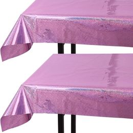 Glitter Aluminium Foil Table Cloth Wedding Table Clothes Waterproof Birthday Rectangular Tablecloth Party 54x108 inch