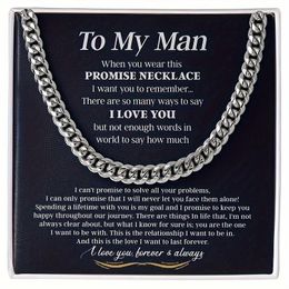 Chains To My Man Cuban Chain Necklace Gifts For Him Promise Men Jewellery Wedding Anniversary Boyfriend
