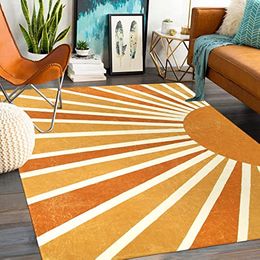 Boho Rainbow Sun Carpet for Living Room Home Decor Sofa Table Large Area Rugs Indoor Entryway Mat Bedroom Floor Mat Decorations