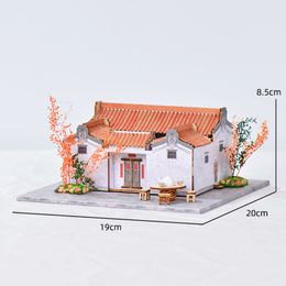 DIY Wooden Doll Houses Miniature Building Kits with Furniture Led Lights Chinese Ancient Casa Dollhouse Toys for Adults Gifts