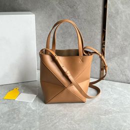 Designer Tote Bag Luxury Shoulder Handbag Genuine Leather Underarm Bag Folding Bucket Bag Shopping Bag