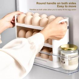 Storage Bottles Egg Organiser Shelf Edge Large Capacity With Handle Save Space Burr Free Rotating Kitchen Tray Supplies