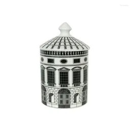 Candle Holders Vintage Architettura Style Storage Candelabra Home Decoration Exquisite Ceramic Art Jar Decorative