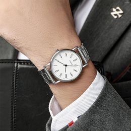 Wristwatches Men's Quartz Watch High Quality Stainless Steel Belt Watches Luxury Men Fashion Simple Wristwatch For Reloj