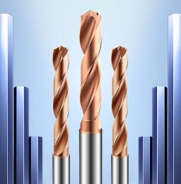 Internal Cooling Tungsten Steel 3D 5D 140 Angle Twist Bit Straight Handle Solid Monolithic Drill For CNC Lathe Machine