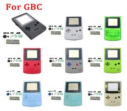 New Plastic Game Housing Case Cover for Gameboy Color Console GBC Shell with buttons kit sticker label SHIP8879516
