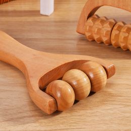 Roller Massager Wooden Body Massage Tool Foot Face Shoulder Neck Hand Push Roller Massager Body Soothing Massage Tool