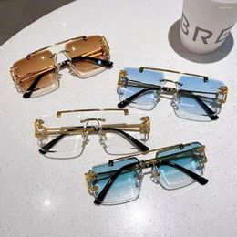 Sunglasses 1Pcs Vintage Rimless For Men Steampunk Retro Women Punk Fashion Glasses Shades