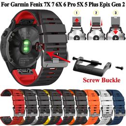22 26mm QuickFit Watchband Straps For Garmin Fenix 7 7X 6 6X Pro 5 5X Plus Silicone Easyfit Wristband Epix Gen 2 955 945 Watch