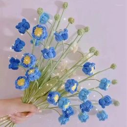 Decorative Flowers 1/2Pcs Artificial Graduation Gift Finished Hand Woven Flower Fake Handmade Wedding Guests Gifts Party Decoration