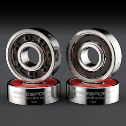 8 Pcs Ceramic Bearings 608zz White Black Ceramic Ball 8*22*77mm 7 Bead Bearing for Speed Slalom Inline Skates Skateboard Scooter