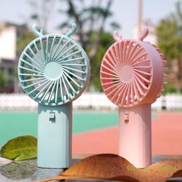 Handheld Fan Mini Cooling Fans AA-Battery Operated Small Fan with Cute Ears for Home Office Travel Outdoor and Camping