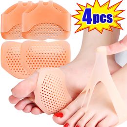 4PCS Soft Silicone Five Toes Forefoot Pads Pain Relief Half Insoles Honeycomb Forefoot Insoles Insoles Breathable Shoe Cushion