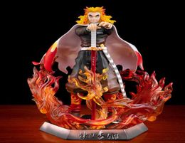 25cm Rengoku Kyoujurou PVC Action Figures GK Anime Kimetsu No Yaiba PVC Figurine Toys For Kids Gifts Model Doll Q07229570622