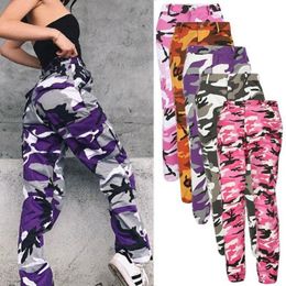 Trousers Pants Long Middle Waist Casual Women Camouflage Printed Jogger Harem Trousers