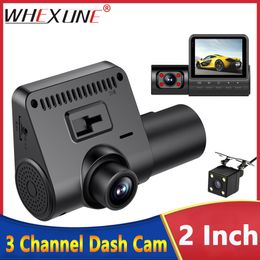 3 Channel Car DVR HD 1080P 3-Len Inside Vehicle Dash Cam Three Way Camera DVRs Recorder Video Registrator Mini Dashcam Camcorder