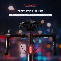 Waterproof Riding Rear Light 3 Light Modes Multifunctional Bicycle Helmet Lights Plastics Mini Bicycle Tail Lights Rechargeable