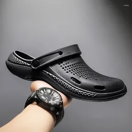 Slippers Men's Cushion Sandals 2024 Garden Shoes High Quality Stretch -absorbing Beach Outdoor Couple