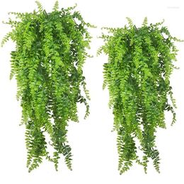 Decorative Flowers Artificial Persian Grass Leaf Vine 90cm Simulation Hanging Plants Ornaments Wall Door Home Market Living Room Decoration