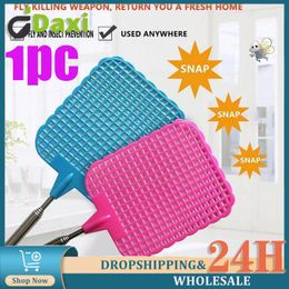 Telescopic Plastic Flyswatter Home Long Handle Flies Trap Extendable Fly Swatter Prevent Pest Mosquito Killer Tool Garden Supply