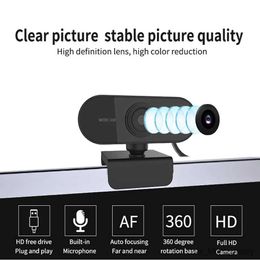 Webcams Mini Webcam New 1080P HD with Microphone Support Laptop Desktop PC Computer USB Interface for Live Video Call Conference Camera