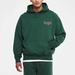 New Design Spring Custom Heavy Green Hoodies Coat Fashion Oversize 100%cotton for Men