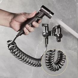 Gun Grey Toilet Bidet Bathroom Wall Mount Women Anal Ass Butt Cleaner WC Modern Health Cleaning Sprayer Shower Faucet Washer Set