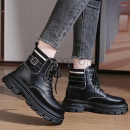 Boots Women Ankle Thick Soled Socks Heel Shoes Pu Elegant Medium Elastic White Fashion 2024 Microfiber Black