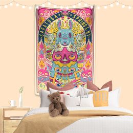 XxDeco Psychedelic Circus Tapestry Hippie Anime Printed Room Dormitory Art Home Decor Wall Hanging Capets Sofa Blanket Yoga Mat