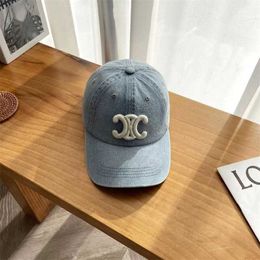 CELIES Sun hat Triumphal Arch washed denim childrens Korean version ins versatile pure cotton duckbill casual soft top baseball mens trend