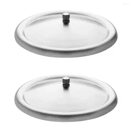 Mugs 2 Pcs Stainless Steel Lid Heat Preservation Cup Covers Leakproof Glass Coffee Teacup Round Travel Espresso Cups