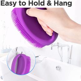 Hand-Held Body Shower Brush Soft Silicone Body Scrubber for Brushing Gentle Exfoliating Bath Cleansing Bath Brush for Men Women