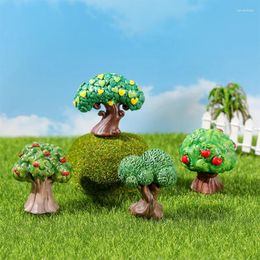 Decorative Figurines Simulation Mini Tree Fairy Garden Miniature Bonsai Micro Landscape Decoration Craft DIY Doll House Ornaments Gift