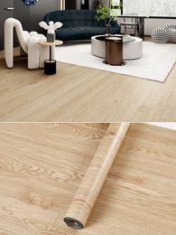 60CM Thicken Wood Grain Floor Stickers Kitchen Non-slip Bathroom Waterproof Floor Ground Wear-Resistant Living Room SXP Stickers