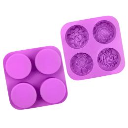 4 Different Flower Silicone Soap Moulds Diy Handmade Flower Shaped Chocolate Cake Baking Moulds 3D Crafts Make Home Gifts