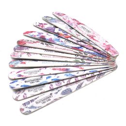 10pcs Lot New Nail File Flower Printed Nail Buffer Colourful Lime A Ongle 80/100/150/180/240 Professional Manicure Tools