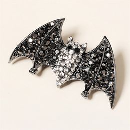 Halloween Hair Accessories Black Rhinestone Spider Hair Clips for Women Girls Punk Goth Jewellery Bat Skull HairPins Headpiece