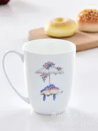 Mugs Creative Bone China Mug Lovely Ceramic Breakfast Milk Office Advertising Tea Cup