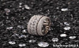 Rotatable Diamond Ring Fashion Hip Hop Ring Jewellery Mens Gold Silver Rings Iced Out Rings6997273