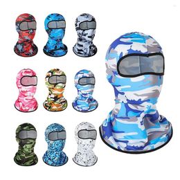 Bandanas Summer Sports Silk Sun Shield Printed Cycling Mask Windproof Dust Prevention One-Piece Head Cover Riding Accessories