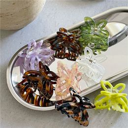 Romantic Spring Colour Acetic Butterfly Hair Clip Claw Beautiful Hollow Bowknot Small Shark Clip Hair Accessories